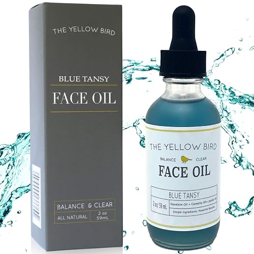 Yellow Bird Balancing Blue Tansy Face Oil 2 oz / 59 ml - Skin Glowing Serum. Collagen Support. Promotes Clear Skin Naturally. Wrinkle, Blemish & Pore Beauty & Personal Care The Yellow Bird