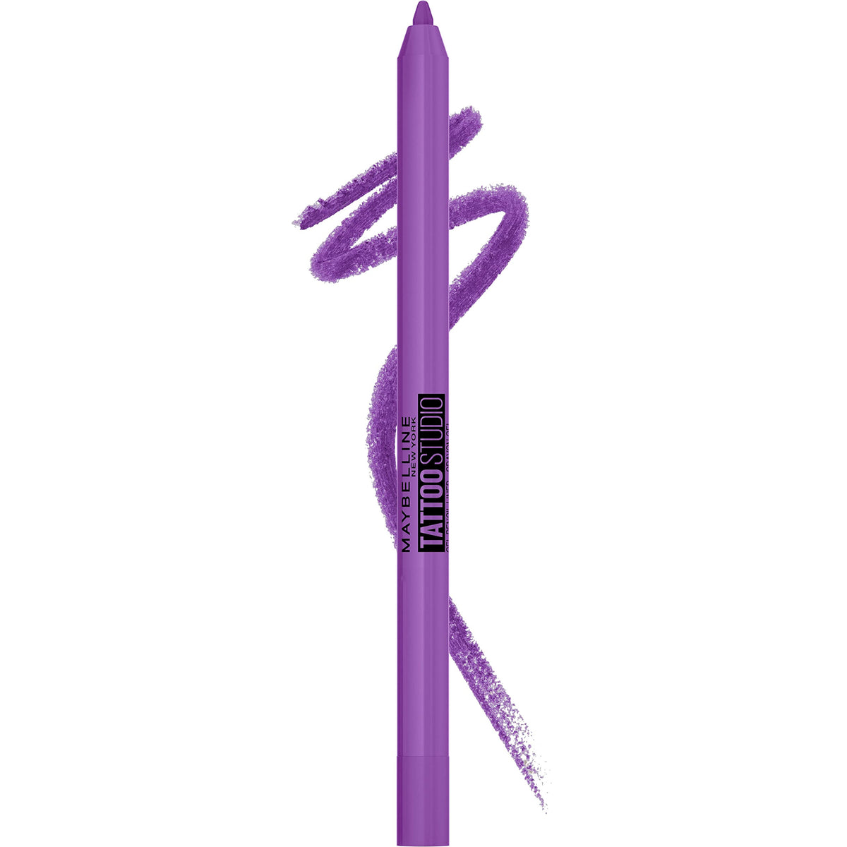 MAYBELLINE New York Tattoo Studio Long-Lasting Sharpenable Eyeliner Pencil, Glide on Smooth Gel Pigments with 36 Hour Wear, Waterproof, Purple Pop