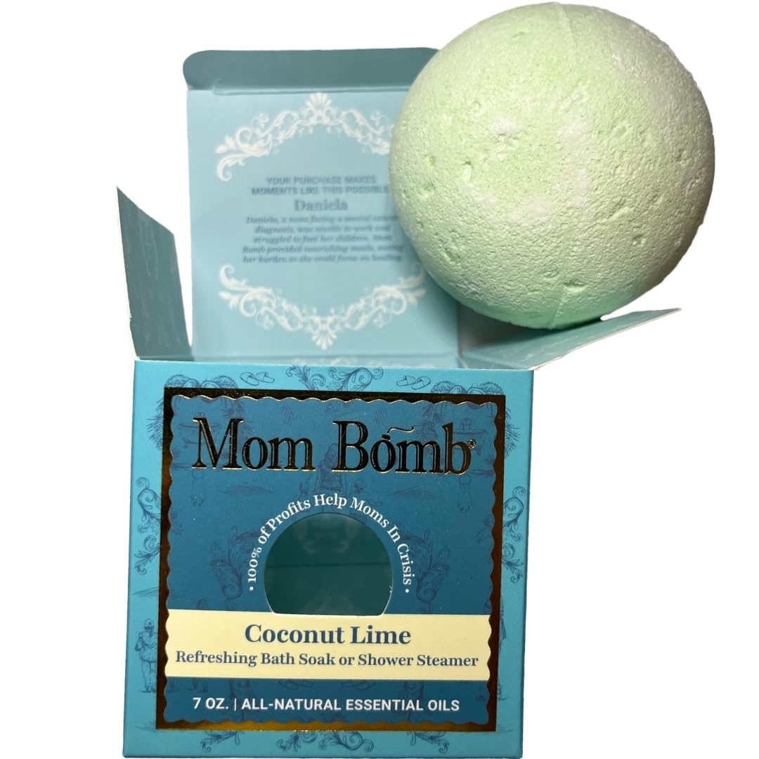Mom Bomb Coconut Lime Bath Bomb (Shower Steamer) - Essential Oils, Clean Ingredients - Relaxing Aromatherapy Fizz, Skin-Softening - Made in USA… Beauty & Personal Care Mom Bomb