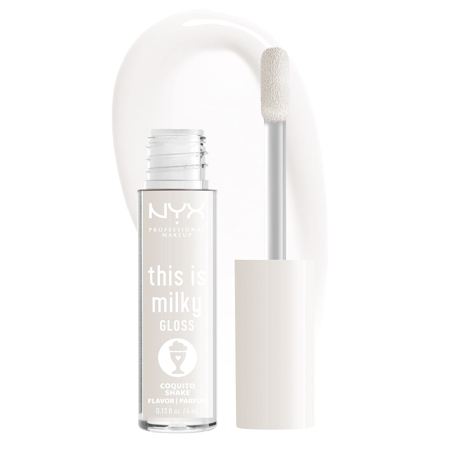 NYX PROFESSIONAL MAKEUP This Is Milky Gloss, Lip Gloss with 12 Hour Hydration, Vegan - Coquito Shake (Milky Clear) Beauty & Personal Care NYX PROFESSIONAL MAKEUP