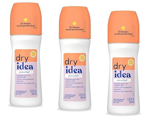 Dry Idea Deodorant 3.25 Ounce Roll-On Unscented Anti-Perspirant (96ml) (Pack of 3) Beauty & Personal Care Dry Idea