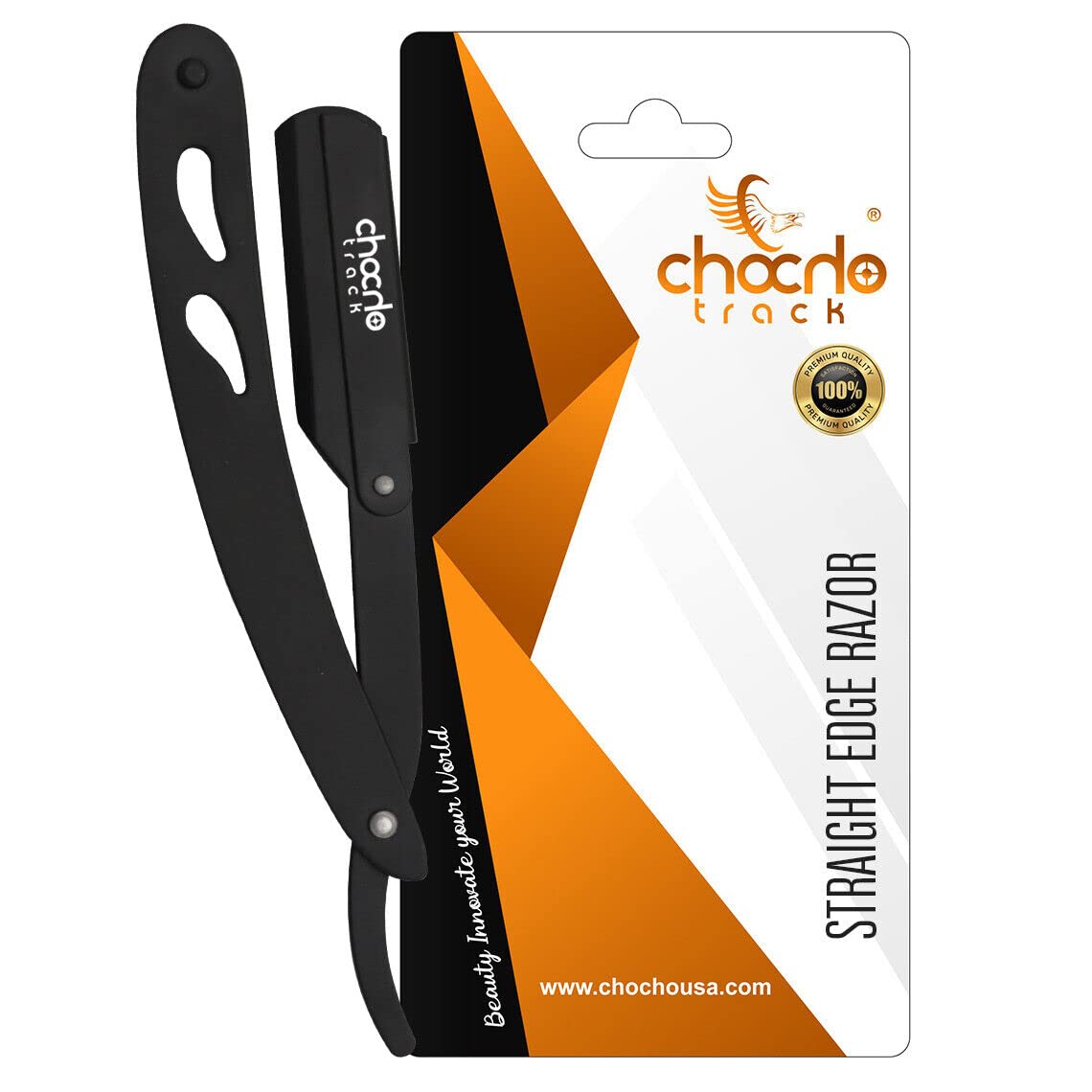 Straight Razor Stainless Steel with 100 blades Single Edge Blade Barber Shaving for Men Professional Cut Throat Reusable Razors for Beard Shaper Beauty and Personal Care ChoCho Track