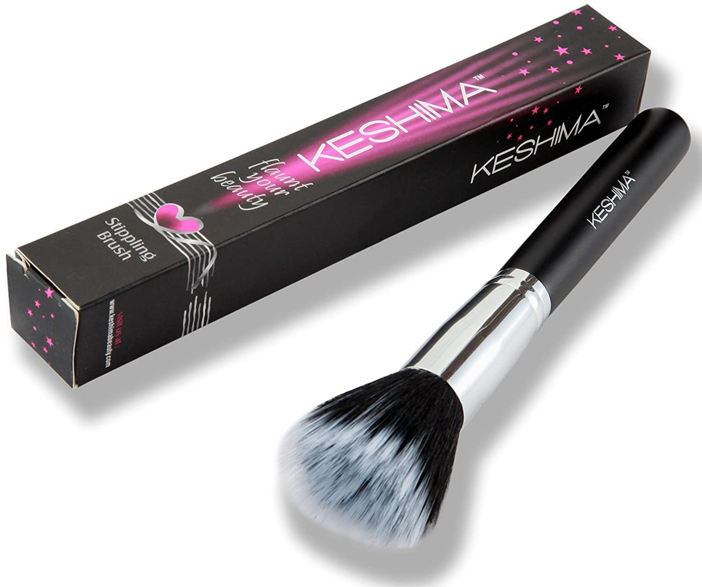 Keshima Duo-Fiber Stippling Brush - Premium Stipple Brush for Powder and Liquid Makeup Foundation Beauty & Personal Care KESHIMA