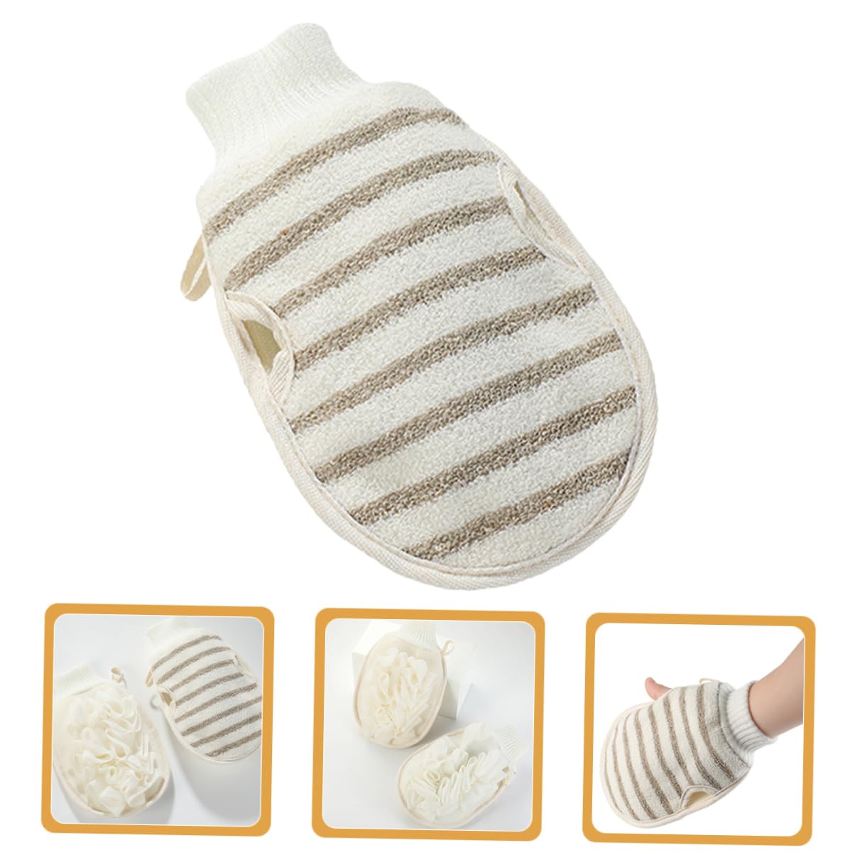OUNONA Exfoliating Bath Glove Sided Body Scrubbing Mitt for Shower and Massage Versatile Skin Scrubber for Back Cleansing and Exfoliating Treatments Beauty and Personal Care OUNONA