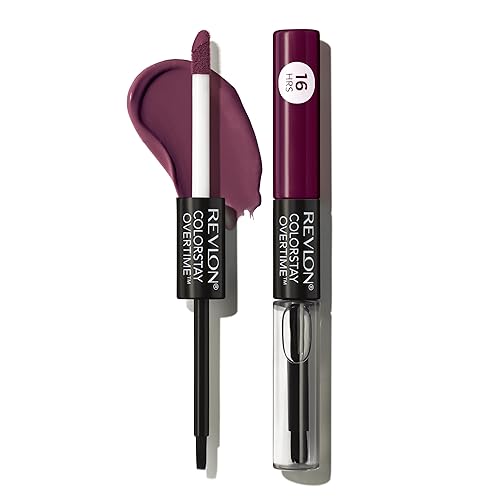 Revlon Liquid Lipstick with Clear Lip Gloss, ColorStay Overtime Lipcolor, Dual Ended with Vitamin E, 500 Limitless Black Cherry, 0.07 Fl Oz Beauty & Personal Care REVLON