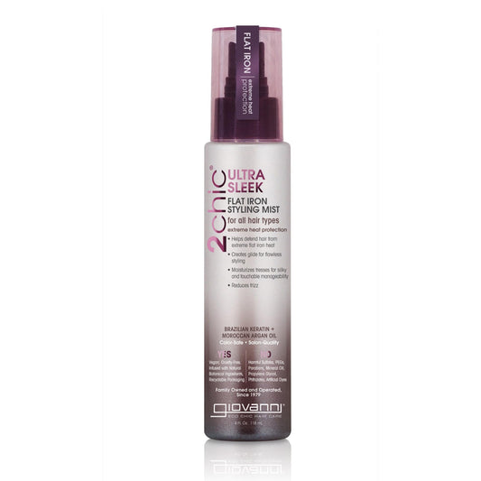 GIOVANNI 2chic Ultra-Sleek Flat Iron Styling Mist - Brazilian Phyto-Keratin & Moroccan Argan Oil, Heat Protection, Coconut, Shea Butter, Pro-Vitamin Beauty & Personal Care GIOVANNI
