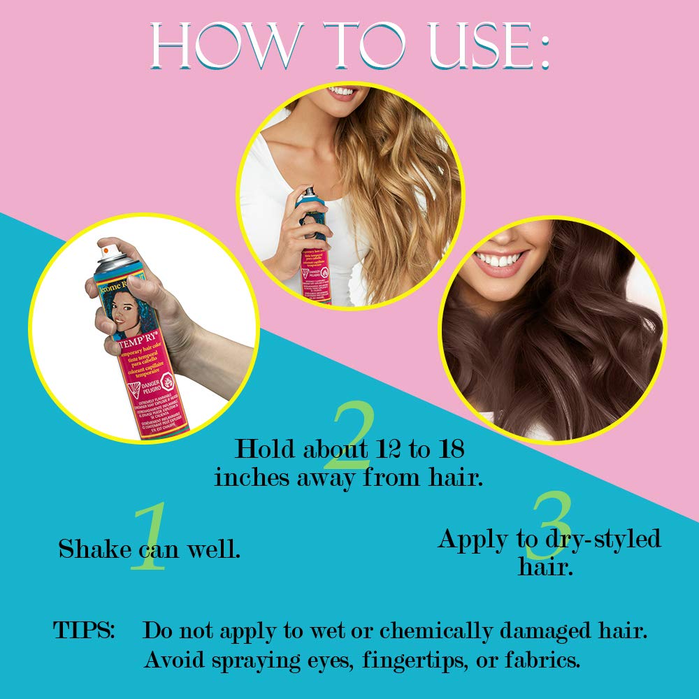 Jerome Russell Dark Brown Hair Tint Spray - Intense, Spray-On, Instant Vivid, Fast-Drying, Non-Sticky, Travel Size Temporary Hair Dye, 2.2 oz Beauty & Personal Care Jerome Russell