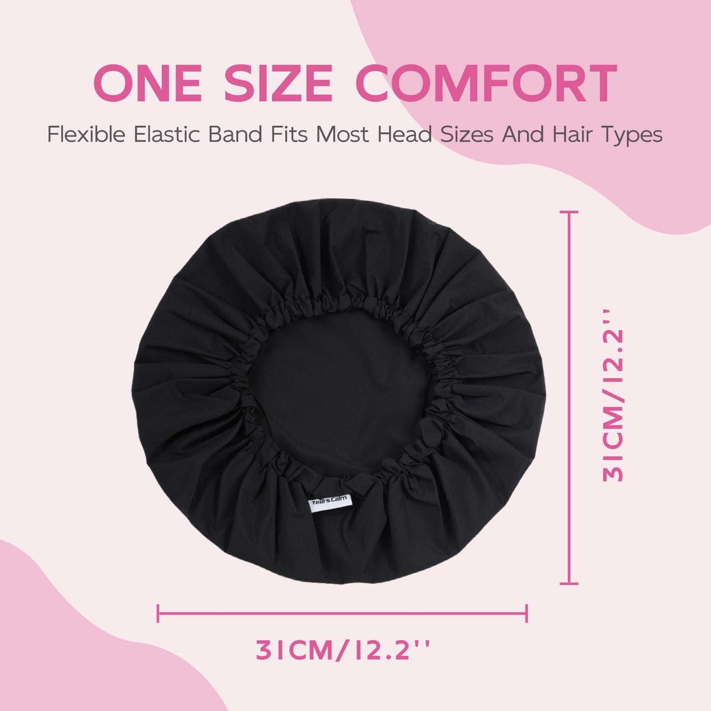 Years Calm Shower Cap for Women Waterproof Reusable - 27g Ultra Lightweight Double-Layer Shower Bonnet, Secure Fit for Long, Curly Hair, Travel & Spa Beauty and Personal Care Years calm