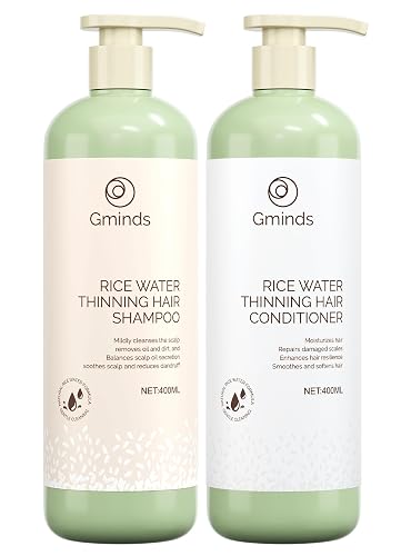 Rice Water Hair Growth Shampoo & Conditioner Large Size 400ml(13.5oz) each - Women & Men Beauty & Personal Care Gminds