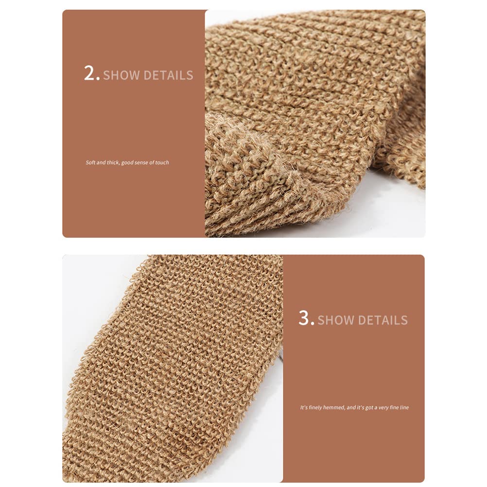 2pcs Exfoliating Body Scrubber Hemp Back Scrubber Exfoliator Loofah Shower Bath Wash Deep Cleaning Glove and Strap Dead Skin Removal for Men Women Beauty and Personal Care Mrisata