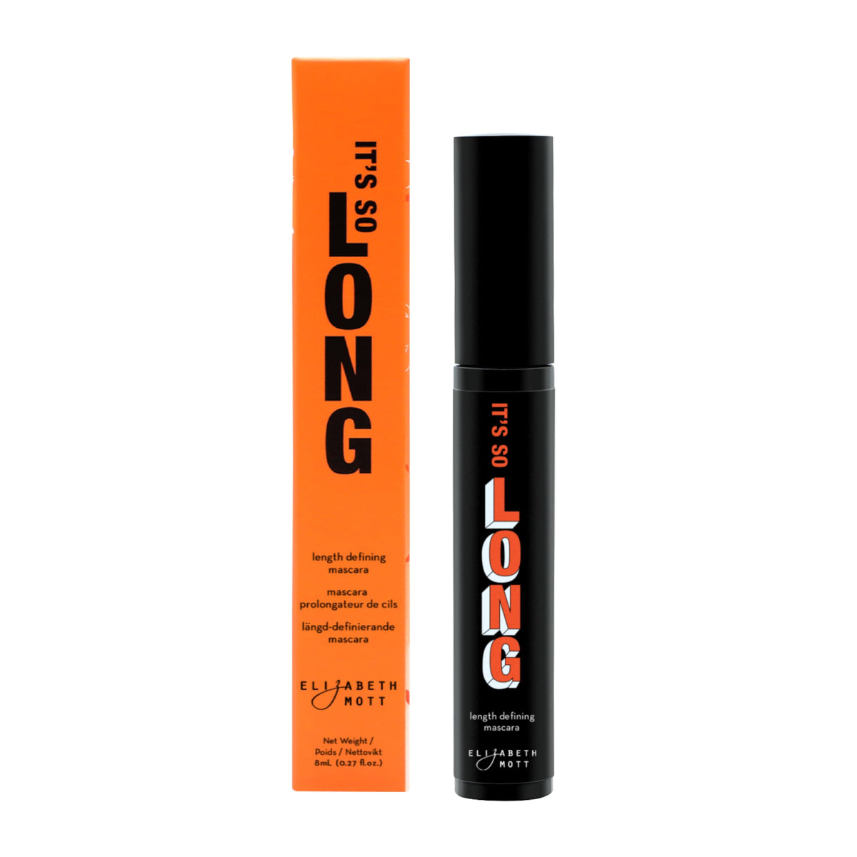 Elizabeth Mott Black Lengthening Mascara - Smudge-Proof, Water-Resistant, No Clump or Flake, Volumizing, Curling & Lash-Extending Fiber Formula Beauty & Personal Care Elizabeth Mott