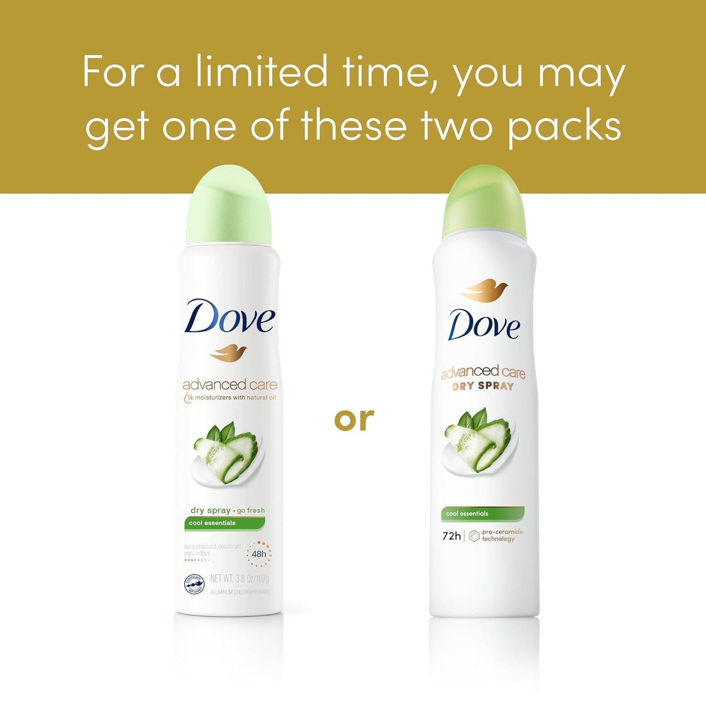 Dove Advanced Care Antiperspirant Deodorant Dry Spray Cool Essentials 3 Count for Helping Your Skin Barrier Repair After Shaving with Pro Ceramide Beauty and Personal Care Dove