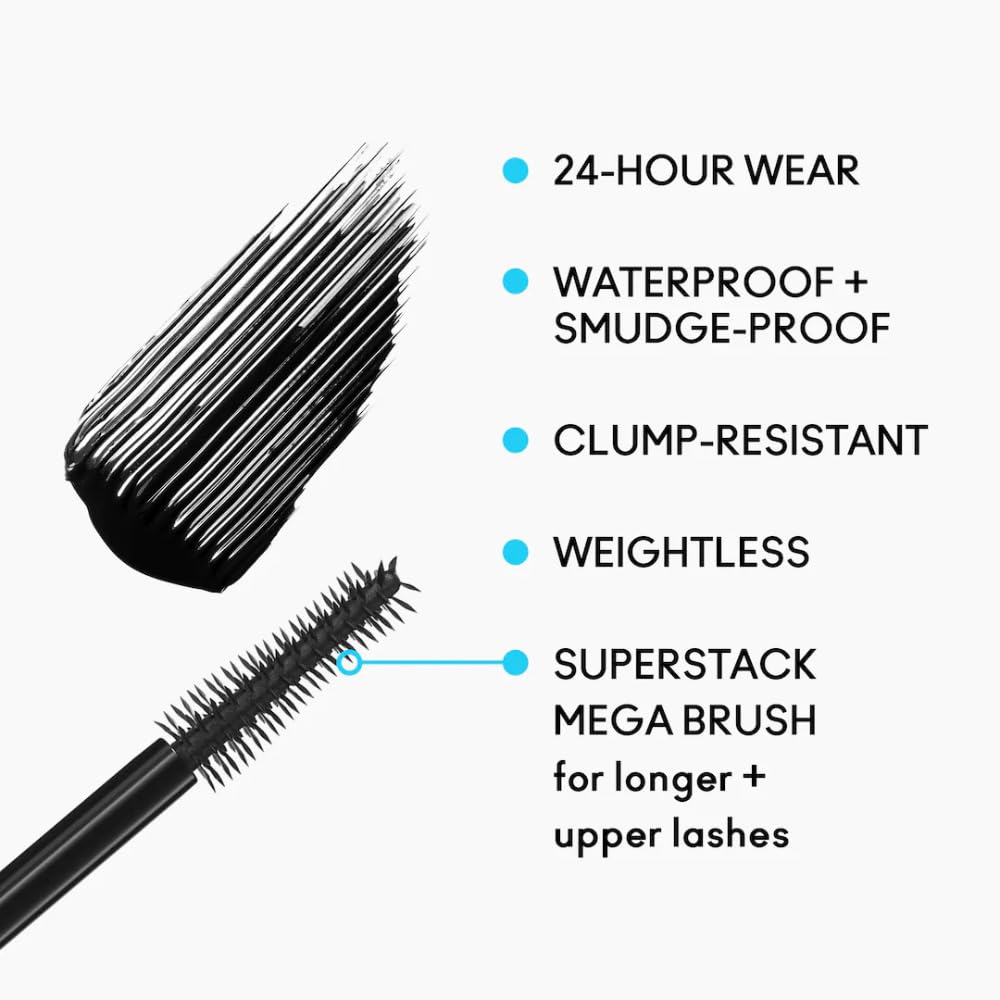 MAC Stack Superstack Mega Brush Waterproof Mascara - Black Stack by MAC for Women - 0.41 oz Mascara Beauty & Personal Care MAC