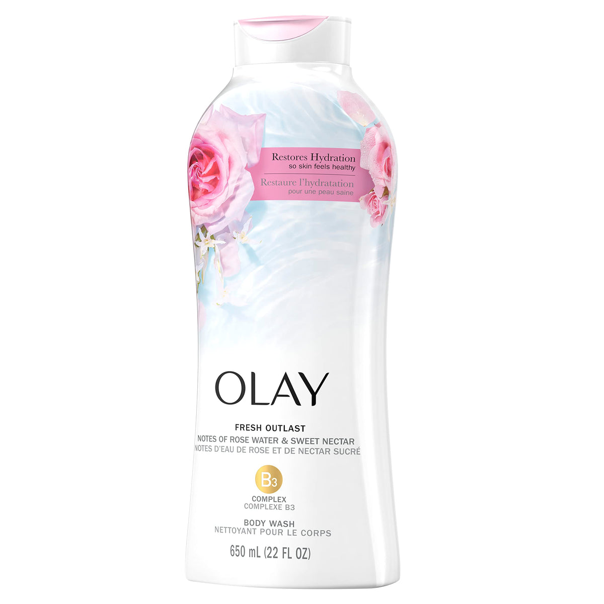 Olay Fresh Outlast Rose Water & Sweet Nectar Body Wash, 22 Fl oz, 5.732 Lb Beauty & Personal Care Olay
