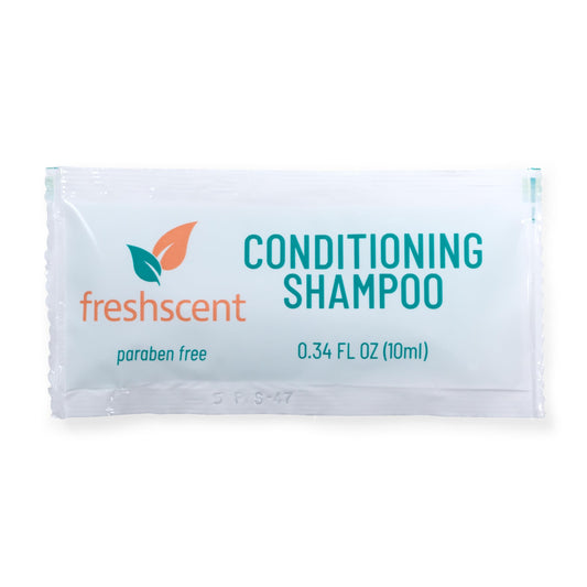 Freshscent Conditioning Shampoo - 100 Count, 0.34 oz Each - Single-Use, Paraben-Free, Easy-Open Travel Size for Hygiene Kits, Shelters, Hotels, Beauty & Personal Care Freshscent