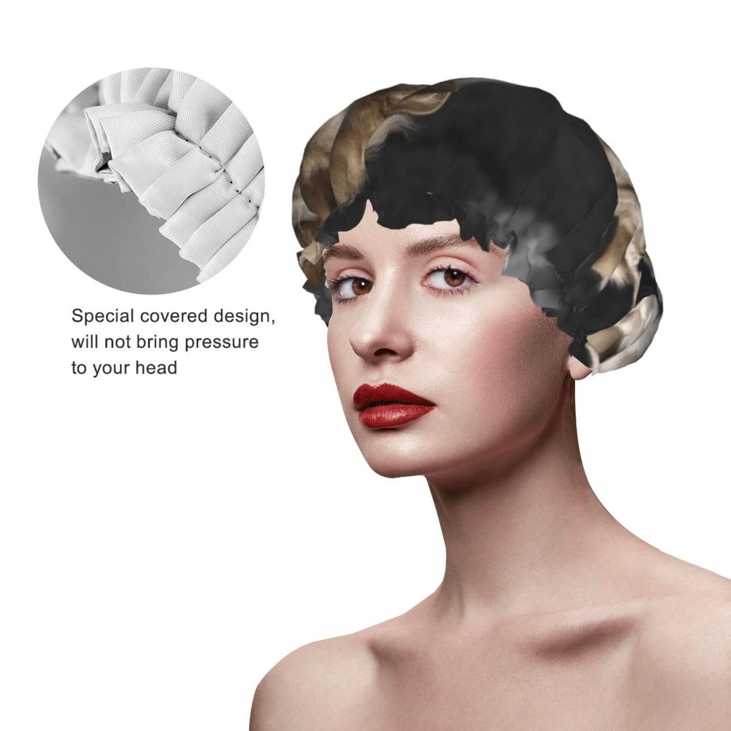 Male and Female Lions Shower Cap for Women Men Large Reusable Shower Bonnet Double-Layer Waterproof Bath Caps Elastic Band Hair Hat for All Beauty and Personal Care BWLHJKE