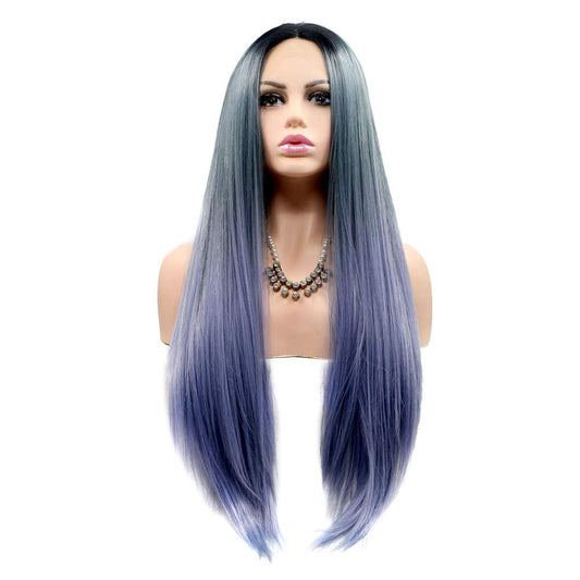 variouswig All kinds of wigs Natural Hair Color Character witch Wig Heat Resistant Fiber Synthetic Wig Ideal for Women for All Occasions (Mixed blue