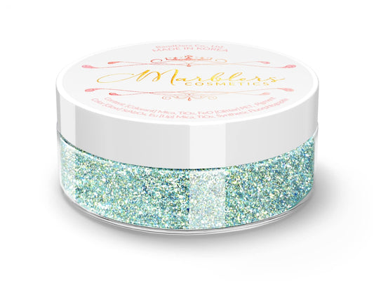 MARBLERS Chunky Natural Mica Powder [Steel Blue Pearl] 0.11oz (3g) | Highly Pigmented | Non-Toxic, Vegan, Cruelty-Free | Eyeshadow, Body Butter, Nail Beauty & Personal Care MARBLERS