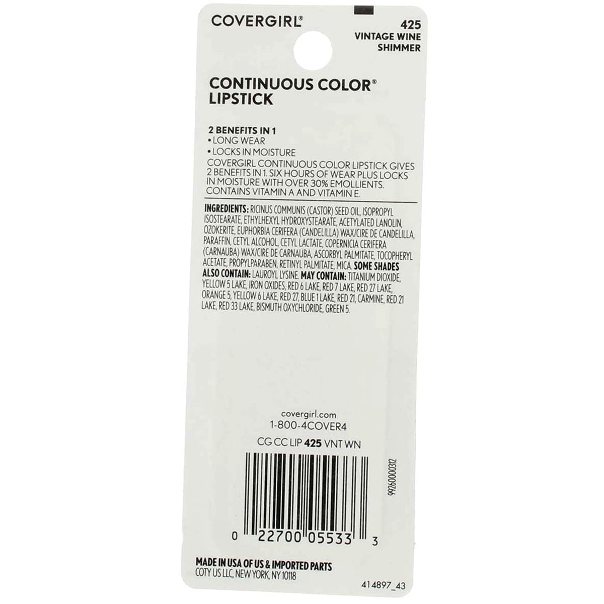 Cover Girl 05533 425vtgwn Cclp Shm Vtg Wn, Pack of 5