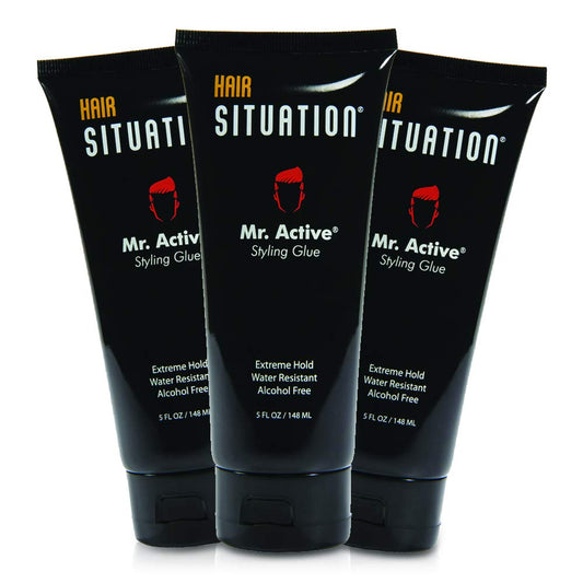 Hair Situation Mr. Active Hair Styling Glue - Strong Hold Hair Gel for Men, Maximum Grip, Anti-Frizz, Humidity Shield, Non-Flaking, Alcohol-Free, Adds Beauty & Personal Care Hair Situation