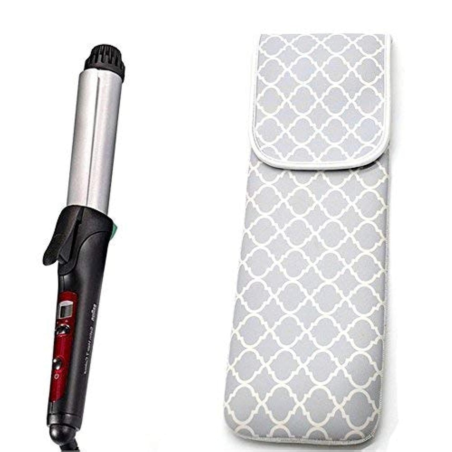 ALEIFLE Women's Heat Resistant Neoprene Curling Iron Holder Flat Iron Curling Wand Travel Storage Cover Case Bag Pouch -Water-Resistant (Grey Chervon) Beauty & Personal Care ALEIFLE