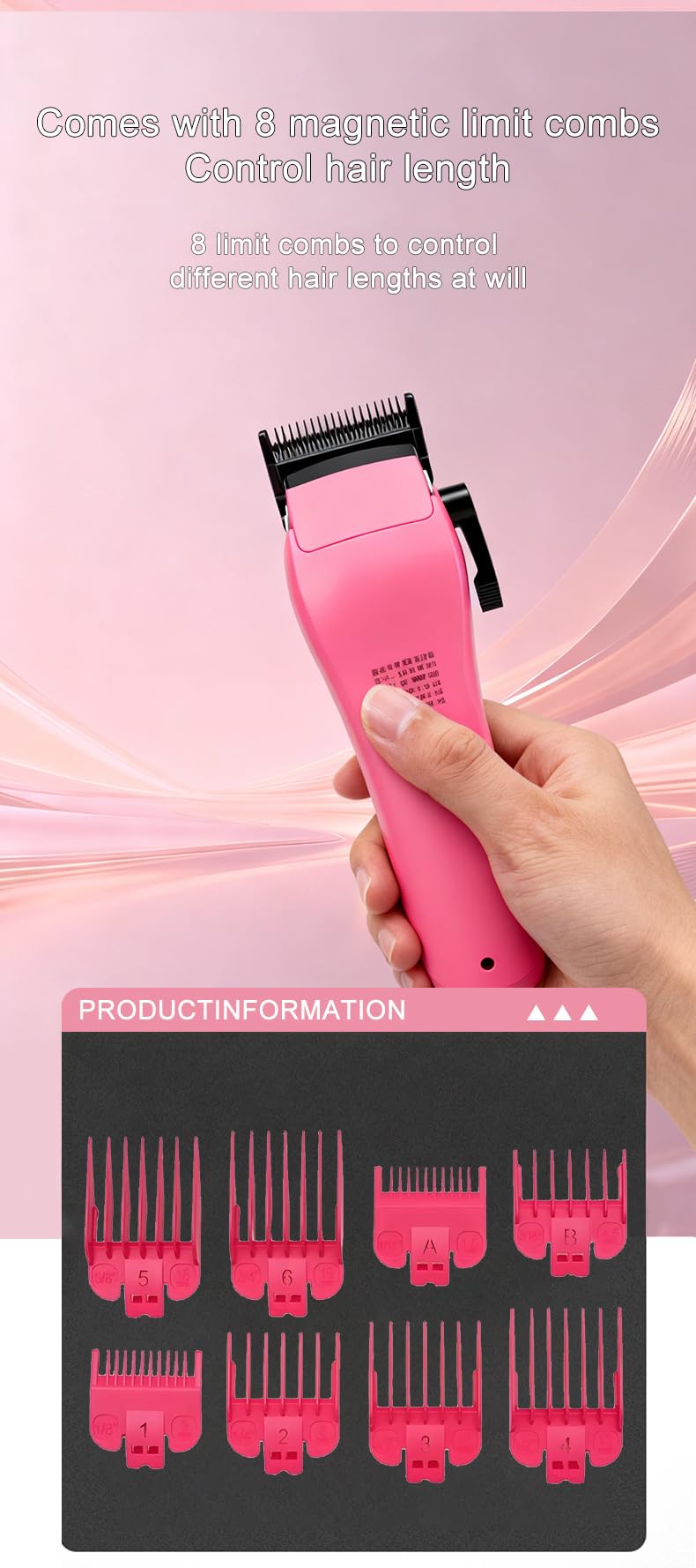 Professional Hair Clippers for Men - High Torque Motor, Low Heat, Cordless Rechargeable Barber with LED Dispaly,8 Magnetic Limit Combs, Charging Dock Beauty and Personal Care QDKVTNDJZ