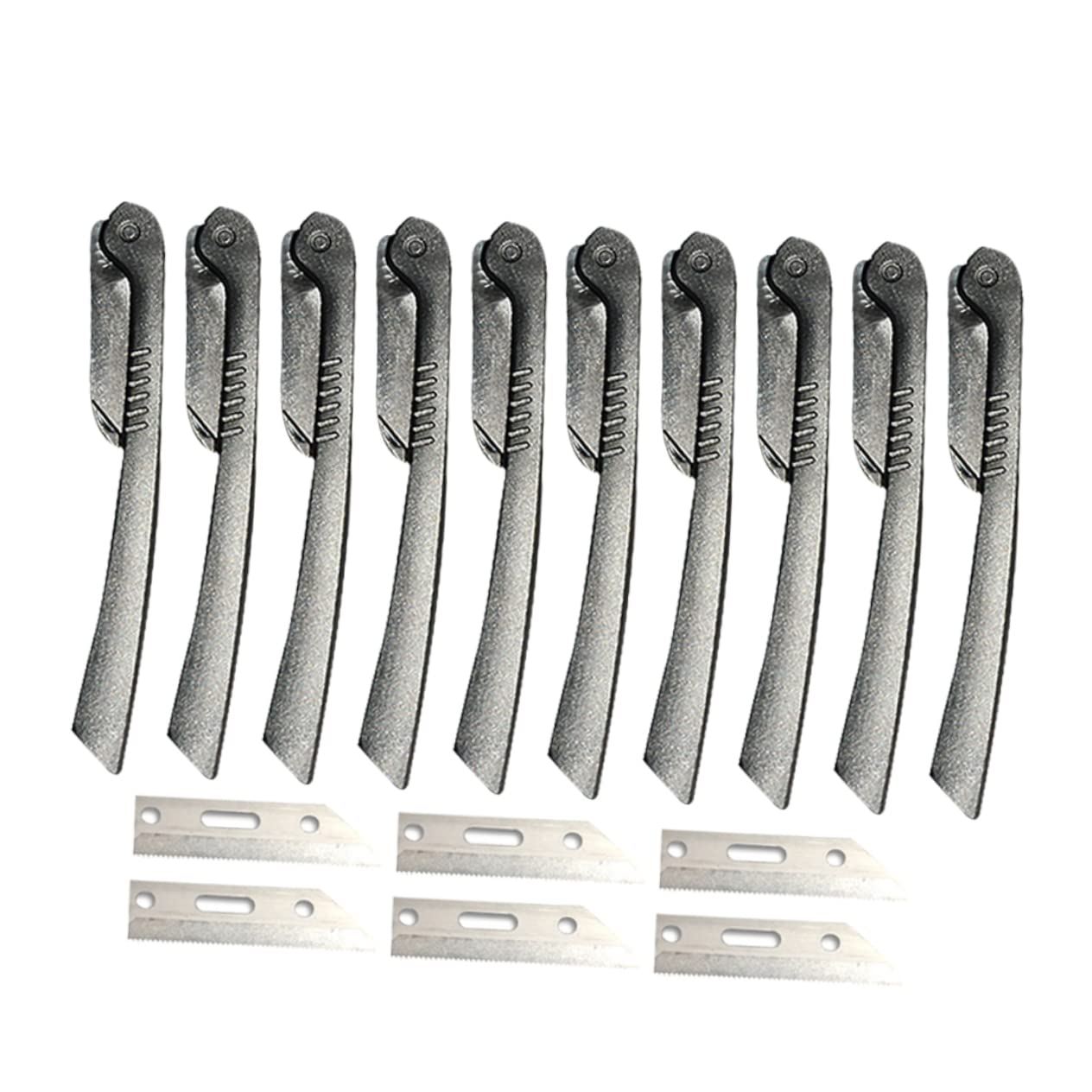 PartyKindom Foldable Stainless Steel Eyebrow Razor Set 10pcs Portable Eyebrow Trimmer for Women Makeup Tool Kit with Precision Blades for Shaping Beauty and Personal Care PartyKindom