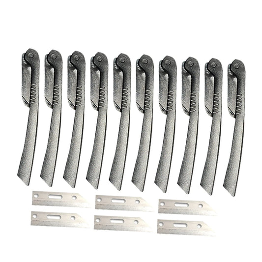 PartyKindom Foldable Stainless Steel Eyebrow Razor Set 10pcs Portable Eyebrow Trimmer for Women Makeup Tool Kit with Precision Blades for Shaping Beauty and Personal Care PartyKindom