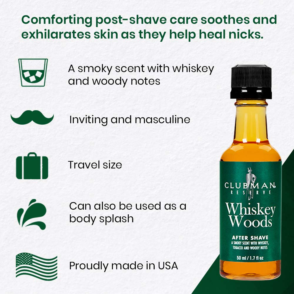 Clubman Pinaud Whiskey Woods After Shave Lotion - Aftershave for Men, Soothes Razor Burn & Heals Nicks, 1.7 fl. oz, 2 Pack Beauty and Personal Care Clubman