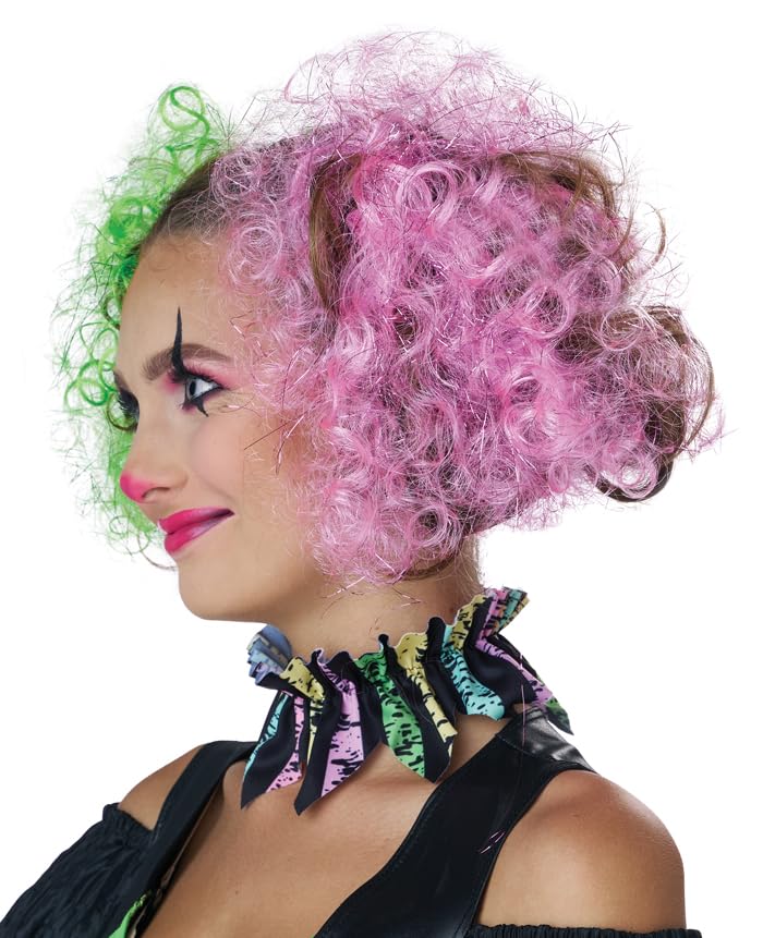 California Costumes Green and Pink Curly Hair Clip Ons