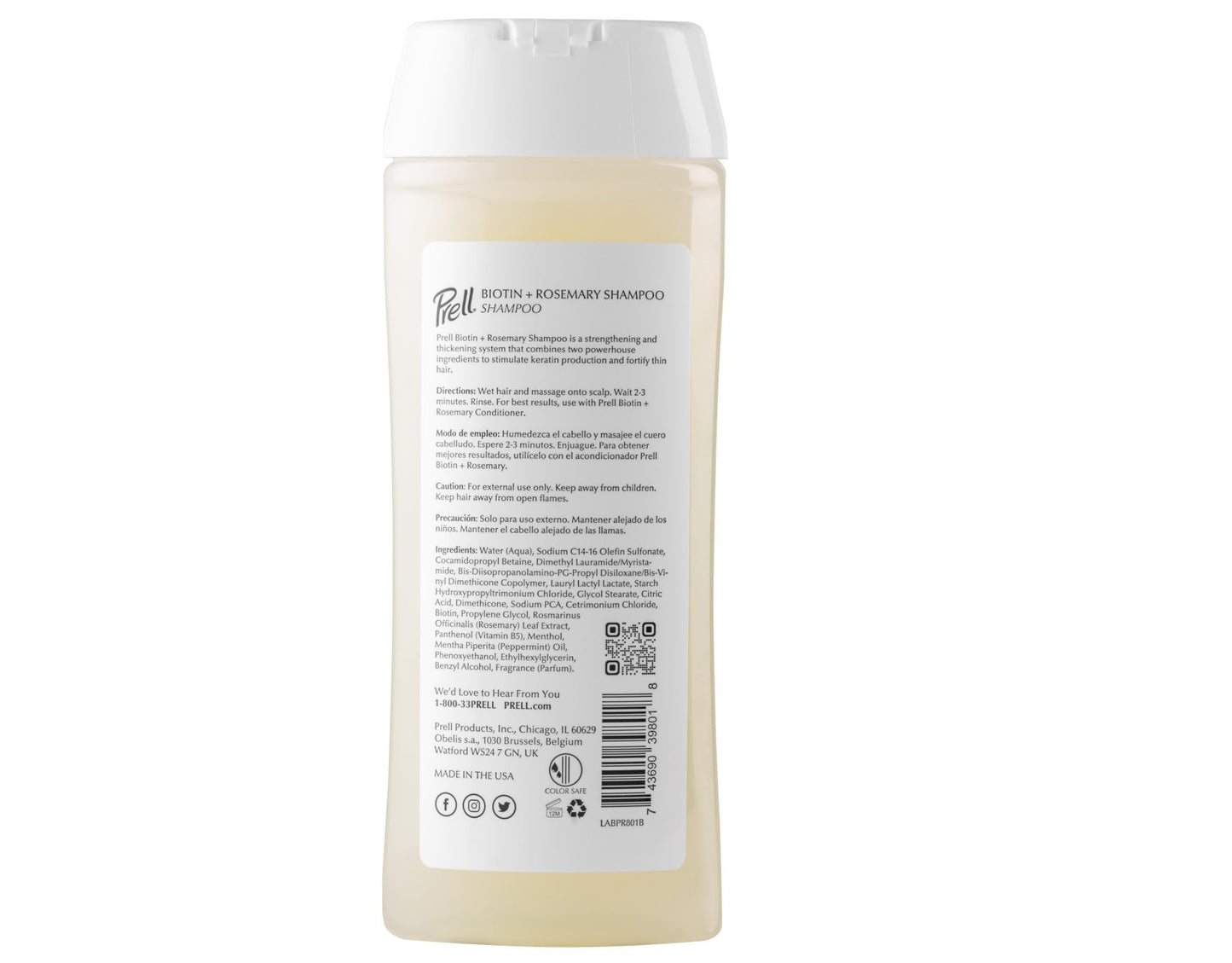 Prell Biotin & Rosemary Shampoo + Conditioner Set - Strengthens, Thickens & Revives Fine or Damaged Hair | Color-Safe Formula | 13.5 fl oz Beauty & Personal Care Prell