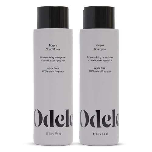 Odele Sulfate-Free Purple Shampoo & Conditioner Set for Neutralizing Brassy Tones in Blonde, Silver + Gray Hair, 13 Fl Oz Each (2-Pack) Beauty & Personal Care Odele