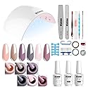 Gel Nail Polish Starter Kit - 6 Colors Gel Polish Set Base Top Coat, 36W LED UV Nail Lamp with Full DIY Gel Manicure Nail Tools by Vishine 8ml #12 Beauty & Personal Care Vishine
