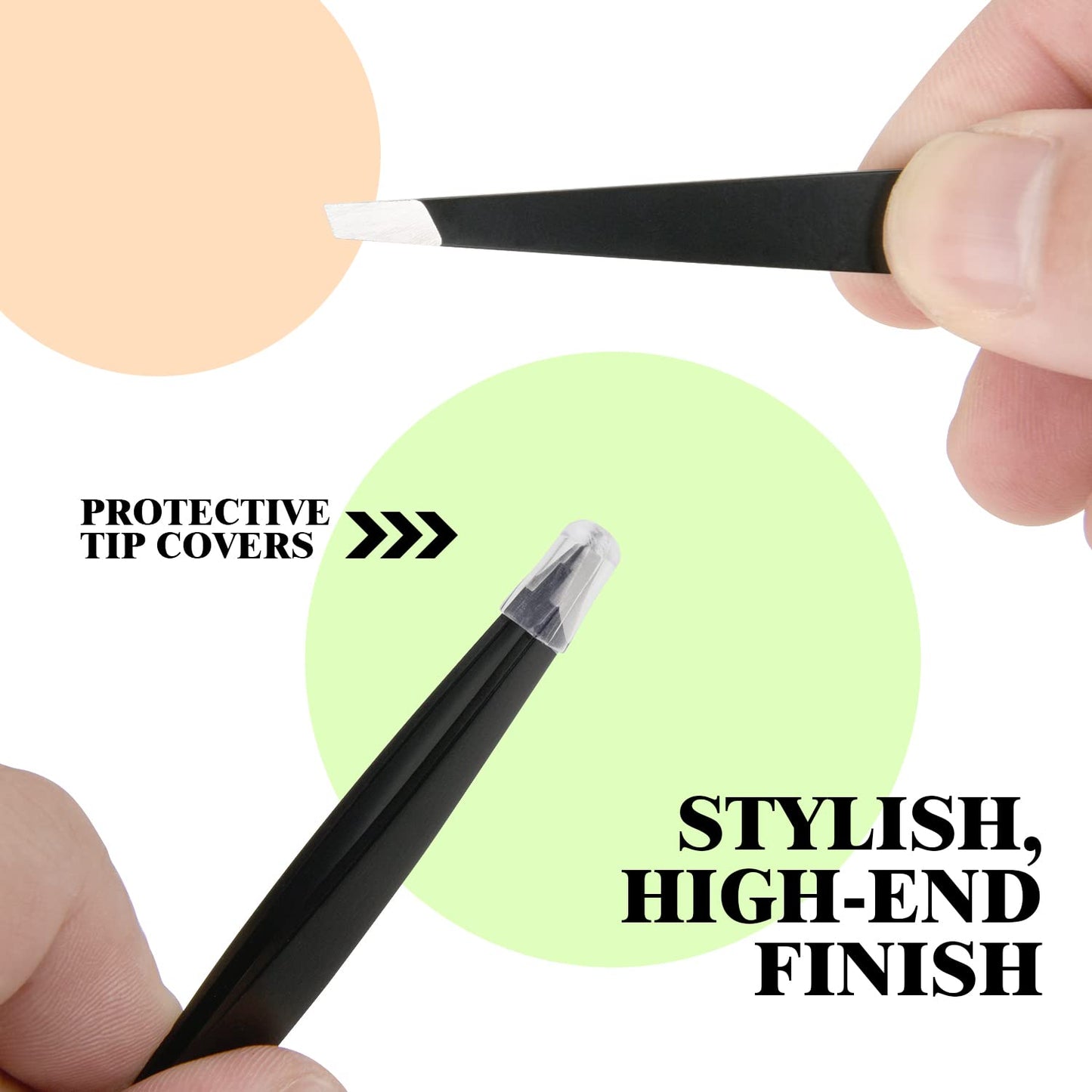 FIVETAS Stainless Steel Tweezers for Eyebrows-Slant Tweezer with Case for Women&Man,Great Precision on Brow,Facial Hair and Ingrown Hair Beauty & Personal Care FIVETAS