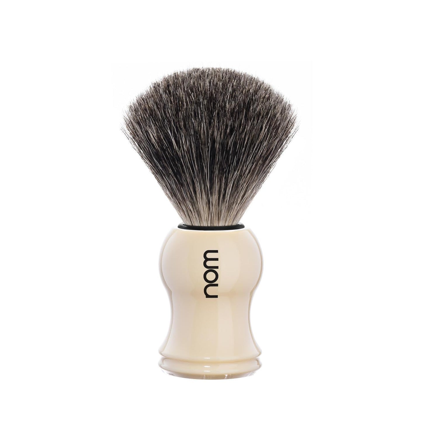 NOM Gustav Shaving Brush - Pure Badger Shave Brush for Soaps and Creams - Exfoliating Shaving Brush - Cream Plastic Handle Beauty and Personal Care MÜHLE