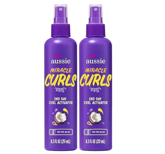 Aussie Miracle Curls 2nd Day Curl Activator Spray with Coconut & Jojoba Oil, Curl Refresher for Wavy & Curly Hair, 8.5 fl oz (Pack of 2) Beauty & Personal Care Aussie
