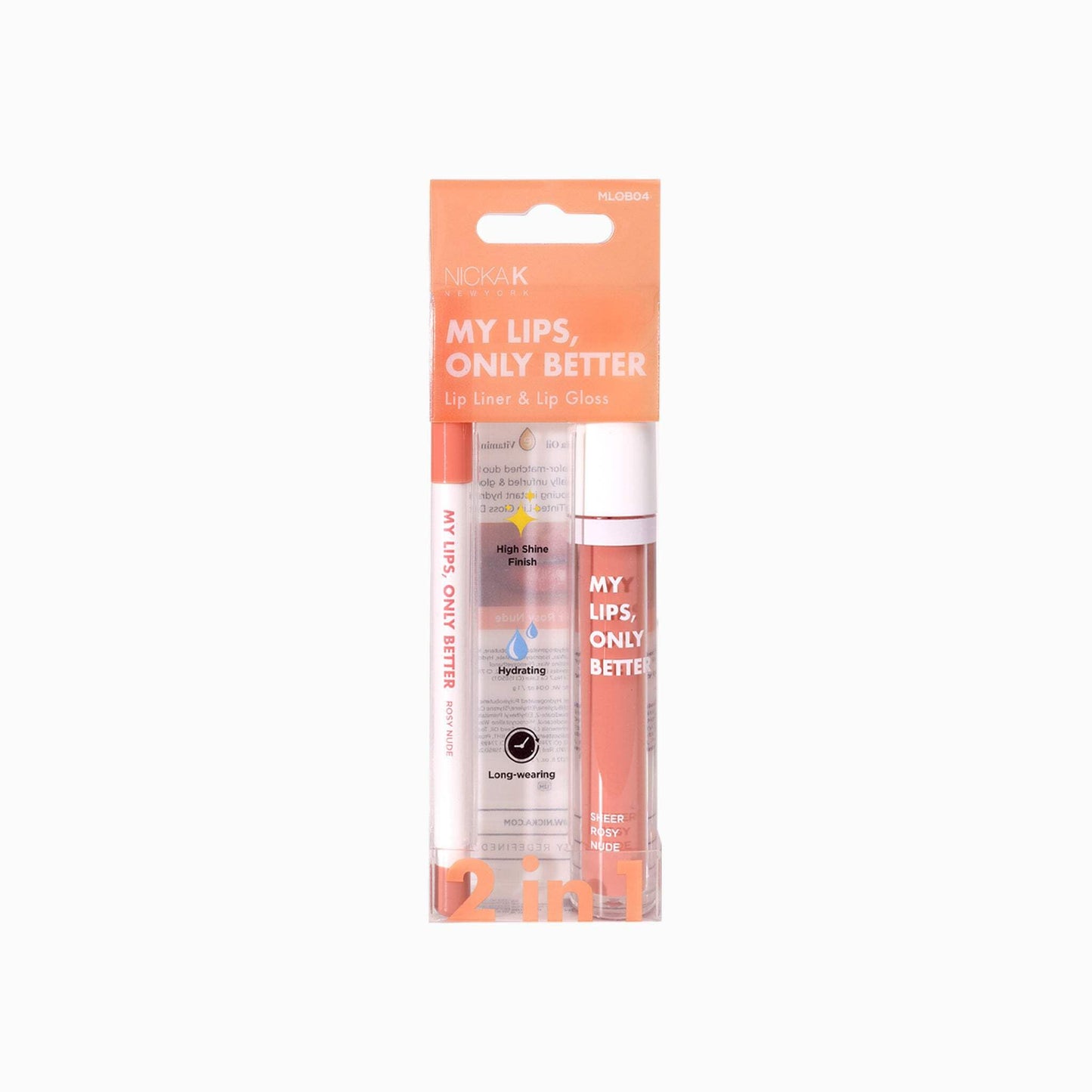 NICKA K NEW YORK, My Lips Only Better, Lip Liner and Lip Gloss, Lip Mask Set (Sheer Rosy Nude) Beauty & Personal Care NICKA K NEW YORK