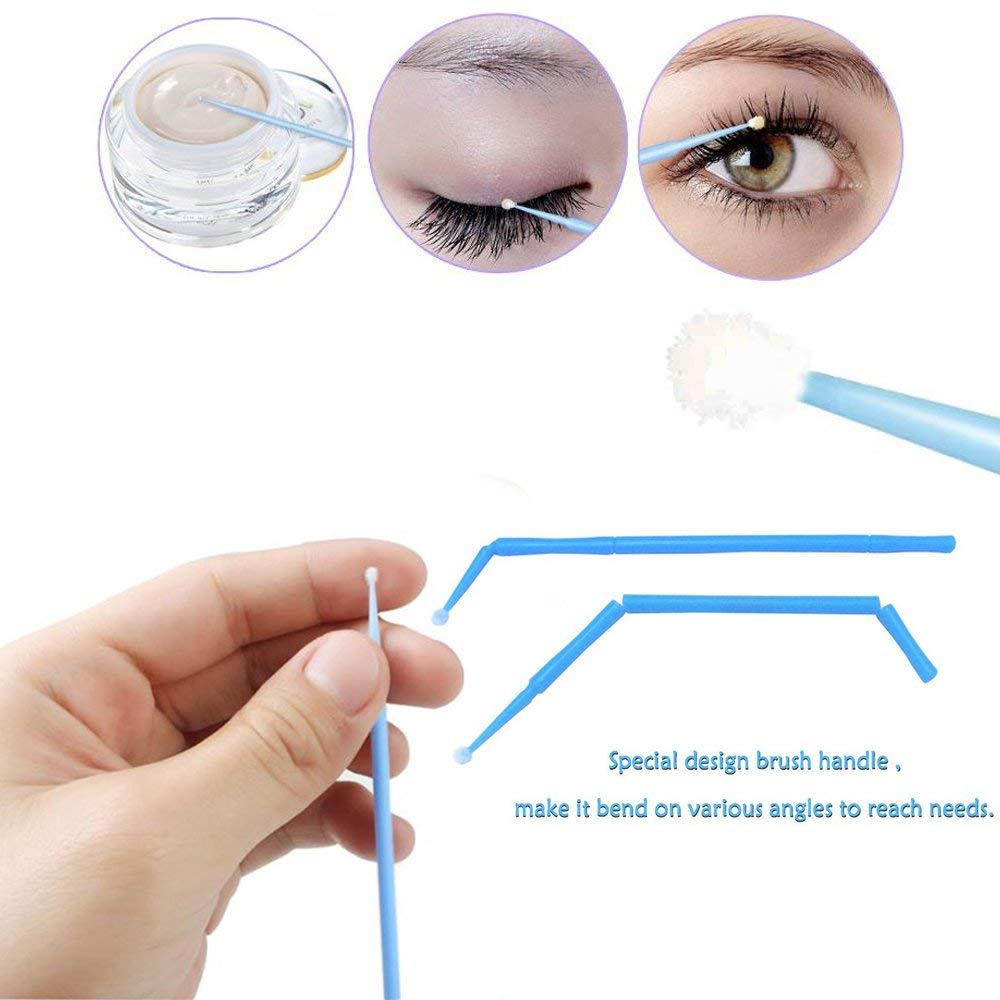 Yimart 400pcs Blue Regular Size 3mm Reusable Mascara Applicator Individual Eyelash Extension Microbrushes Makeup Tools Beauty & Personal Care Yimart