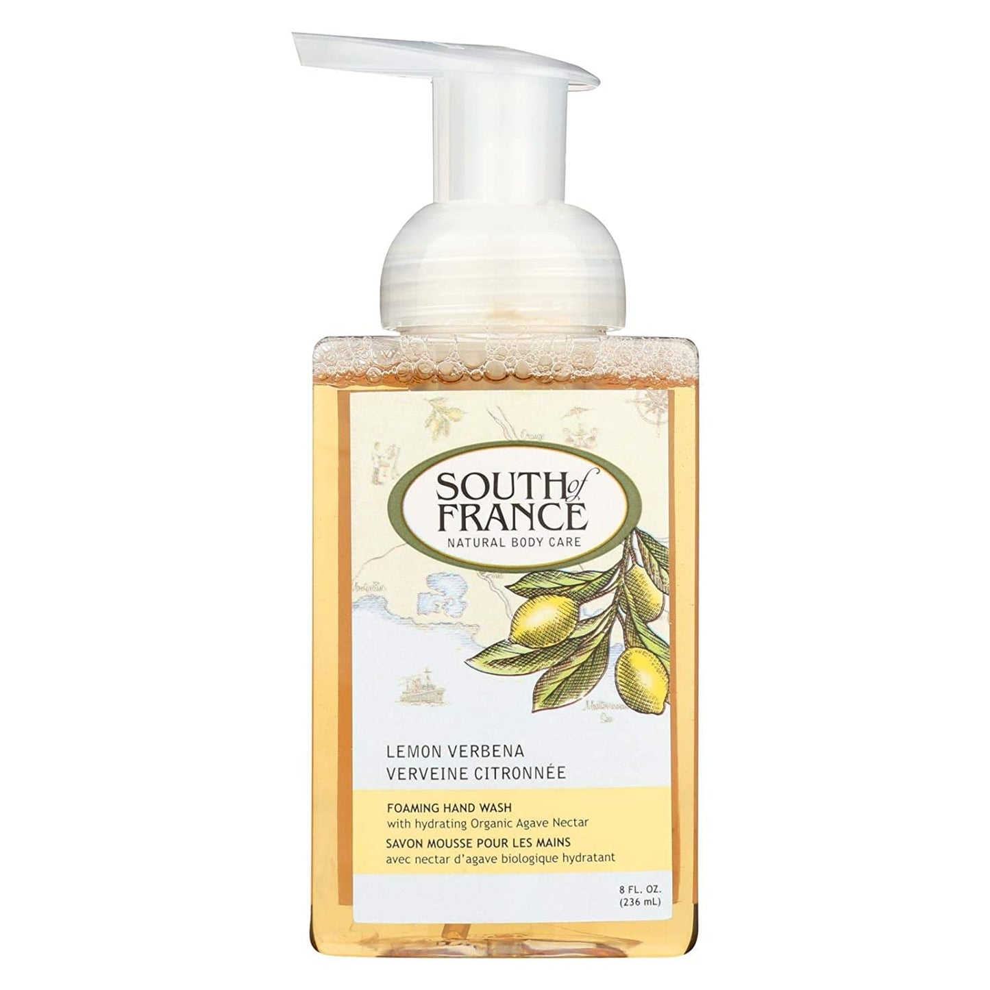 South Of France Foaming Hand Wash Lemon Verbena With Hydrating Organic Agave Nectarc 8 Oz Beauty & Personal Care South Of France