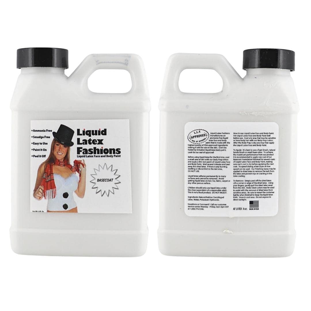 Liquid Latex Fashions - Ammonia Free Halloween Basecoat Face and Body Paint, Ideal for Art, Theater, Parties, School Plays, Cosplays and Concerts- 8 Beauty & Personal Care Liquid Latex Fashions
