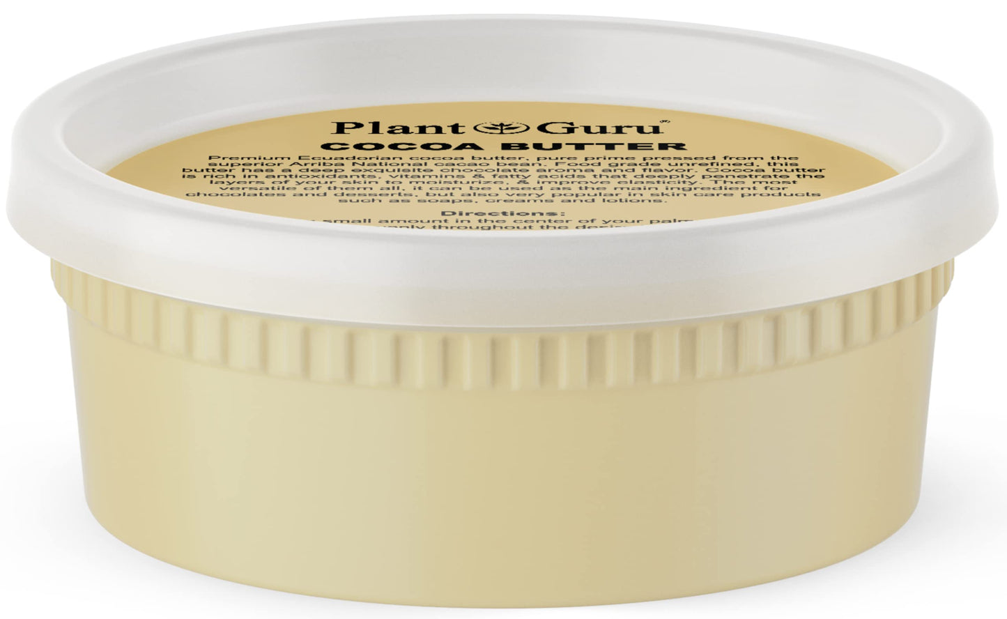 Plant Guru Raw Cocoa Butter 8 oz. 100% Pure Natural Unrefined FOOD GRADE Arriba Nacional Cacao Bean, Great For Chocolate Making, Soap, Lip Balm Beauty & Personal Care Plant Guru