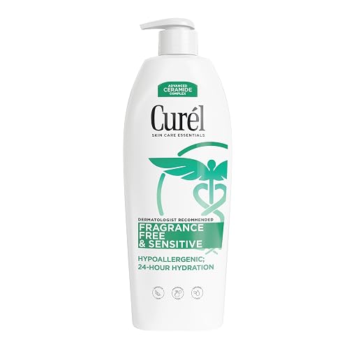 Curel Fragrance Free Comforting Body Lotion, Unscented Dry Skin Moisturizer for Sensitive Skin, with Advanced Ceramide Complex, Repairs Moisture Beauty & Personal Care Curel