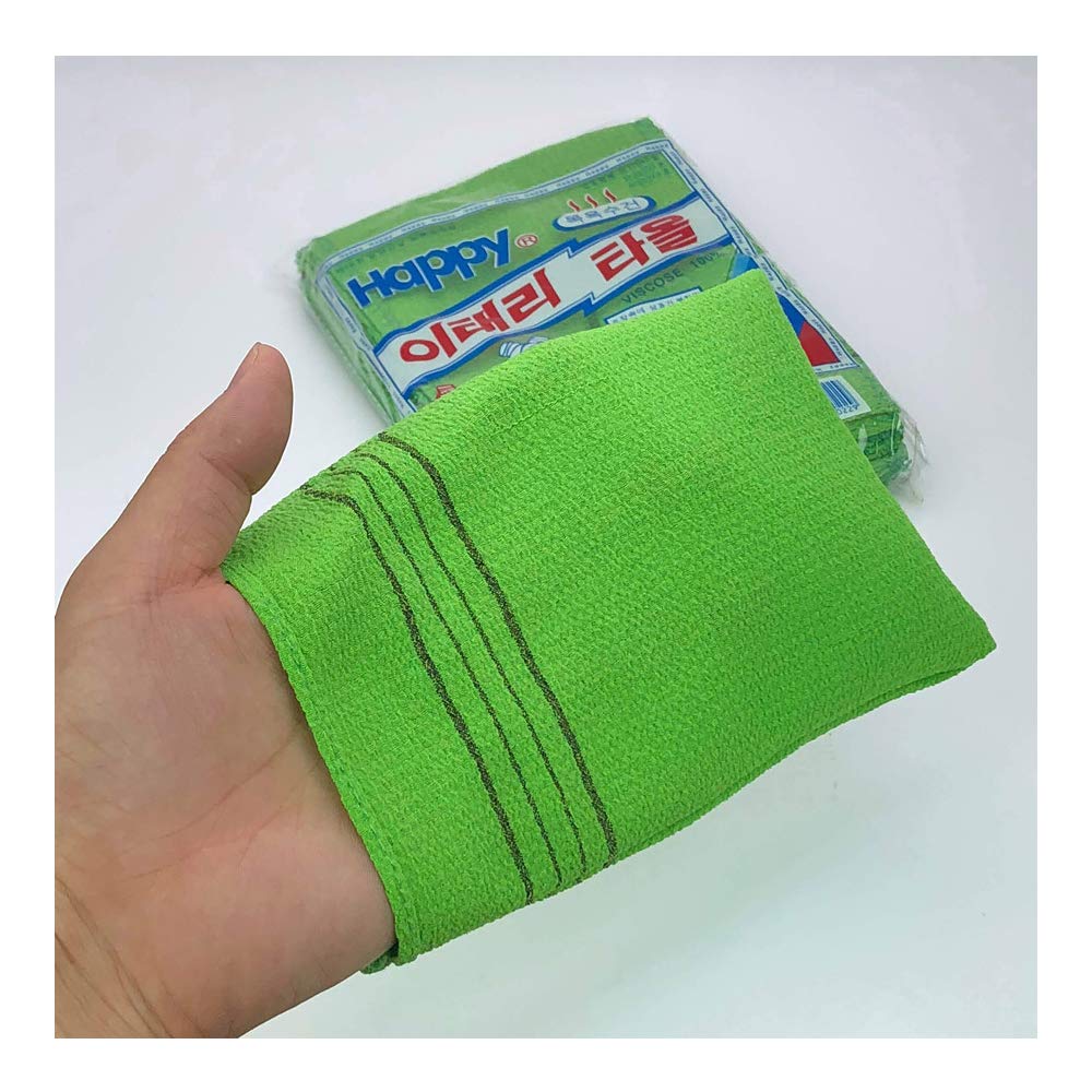 GOLDSANGSA-Korean Bath Towel Washcloth 20pcs/Body Scrub Genuine Exfoliating Bath Mitten Remove Dead Skin(Green) Beauty & Personal Care GOLDSANGSA