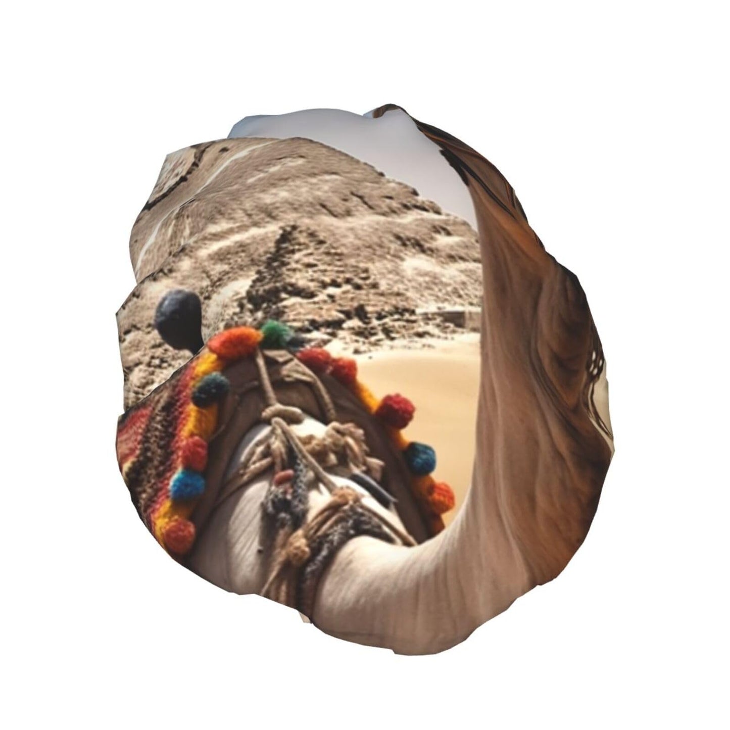 Pyramid Camel Shower Cap for Women Men Large Reusable Shower Bonnet Double-Layer Waterproof Bath Caps Elastic Band Hair Hat for All Hairstyles Beauty and Personal Care BWLHJKE
