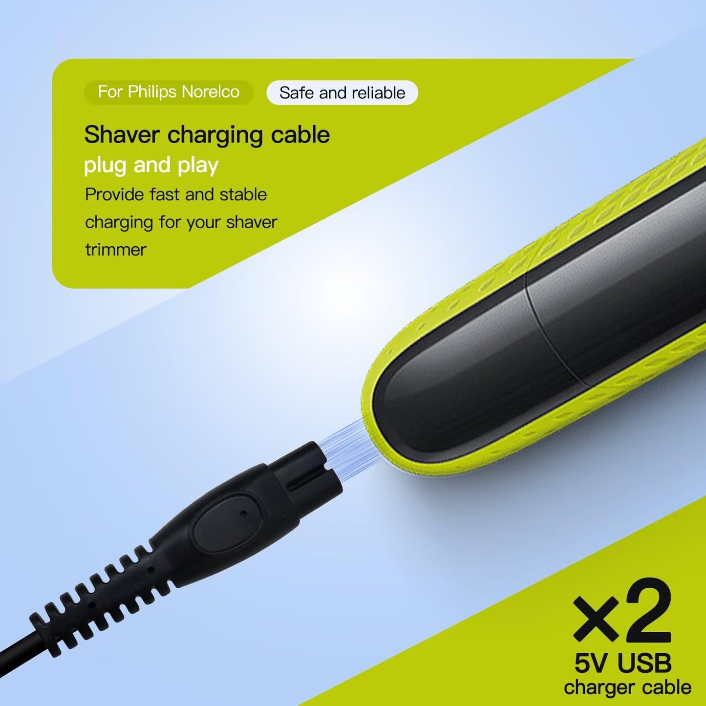LO MERECES Classic Replacement for One Blade Charger Cord for Philips Norelco OneBlade QP2724, QP2834, QP1324, MG5910, MG7910, MG9510, X5006, Beauty and Personal Care LO MERECES