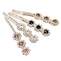 4 PCS Women Lady Crystal Hairpins Rhinestone Elegant Flower Hair Snap Clip Hair Pin Clamps Accessories Bobby Pin Headwear Beauty & Personal Care Suoirblss