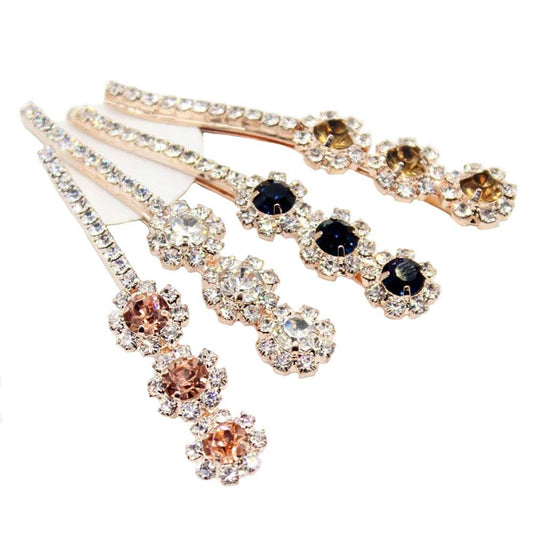 4 PCS Women Lady Crystal Hairpins Rhinestone Elegant Flower Hair Snap Clip Hair Pin Clamps Accessories Bobby Pin Headwear Beauty & Personal Care Suoirblss