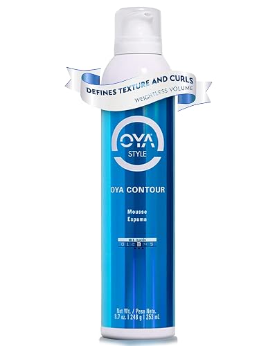 OYA CONTOUR Moisturizing Hair Mousse - Nourishing Volumizing Styling Foam for Curly & Wavy Hair - Defines Curls, Smooths Frizz, Boosts Shine & Bounce Beauty & Personal Care OYA