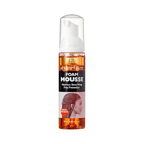 Red by Kiss Foaming Mini Travel Size Mousse, Maximum Shine Wrap Mousse, Reduce & Prevent Frizz, Define Curls, Hold Styles, Nourishes Dry & Crips Hair Beauty & Personal Care Red by Kiss