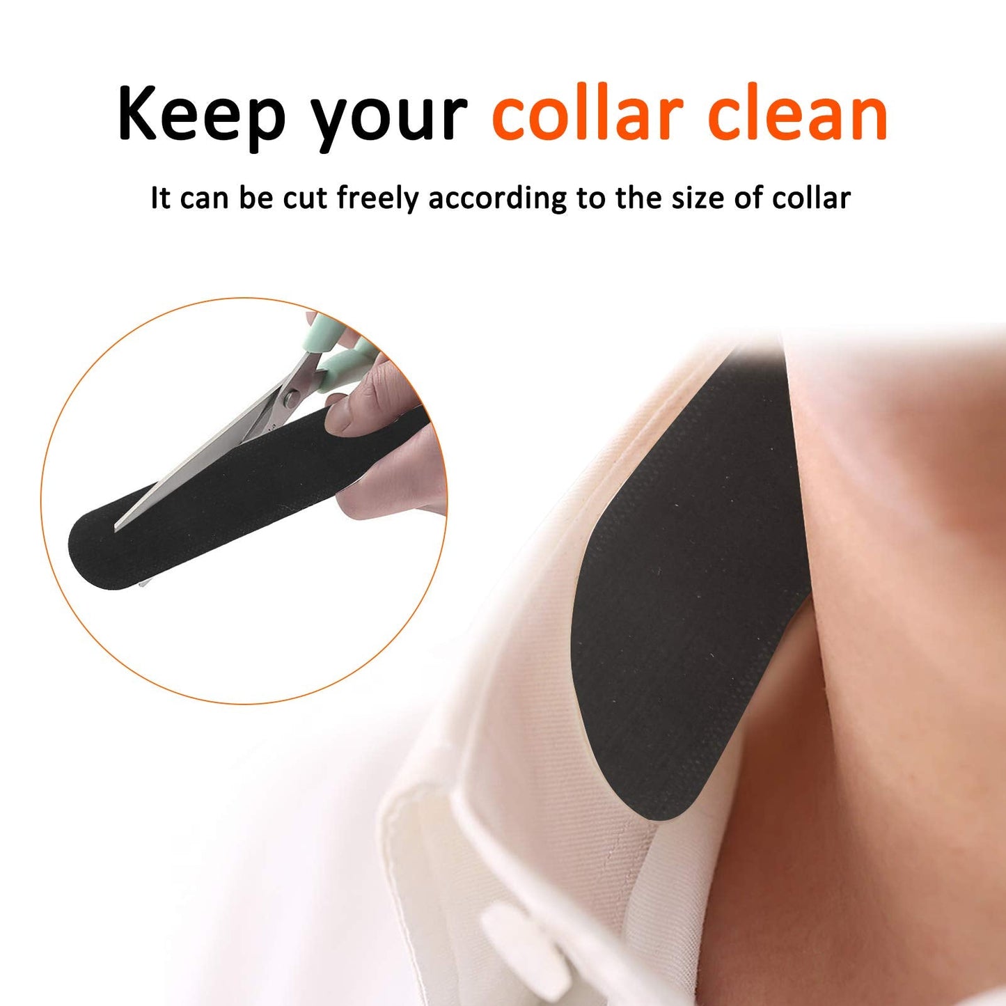 20pcs Self Adhesive Shirt Collar Protector Collar Disposable Hat Collar Sweat Neck Liner Pads (Black) Beauty and Personal Care Dioche